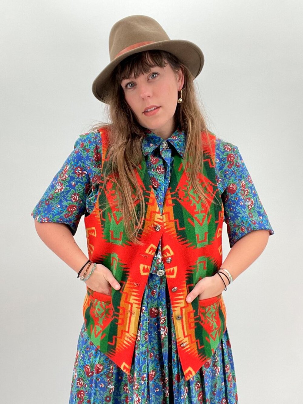 Vintage RARE Pendleton Southwestern Wool Vest | Size S Unisex OR M-XL Women's